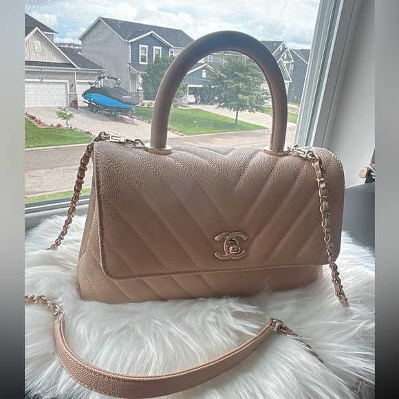 Chanel Beige Quilted Satchel - Picture 1 of 17